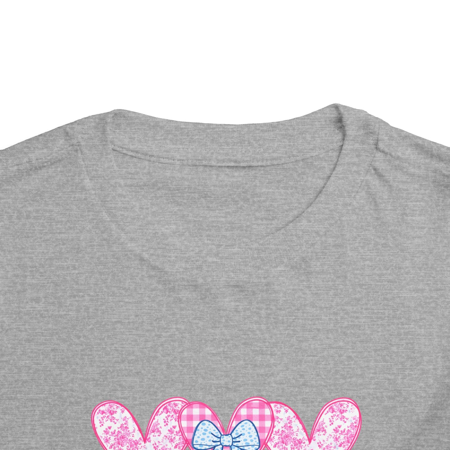 Personalized Toddler Tee — Pink Heart Bow Name "Rhylinn"