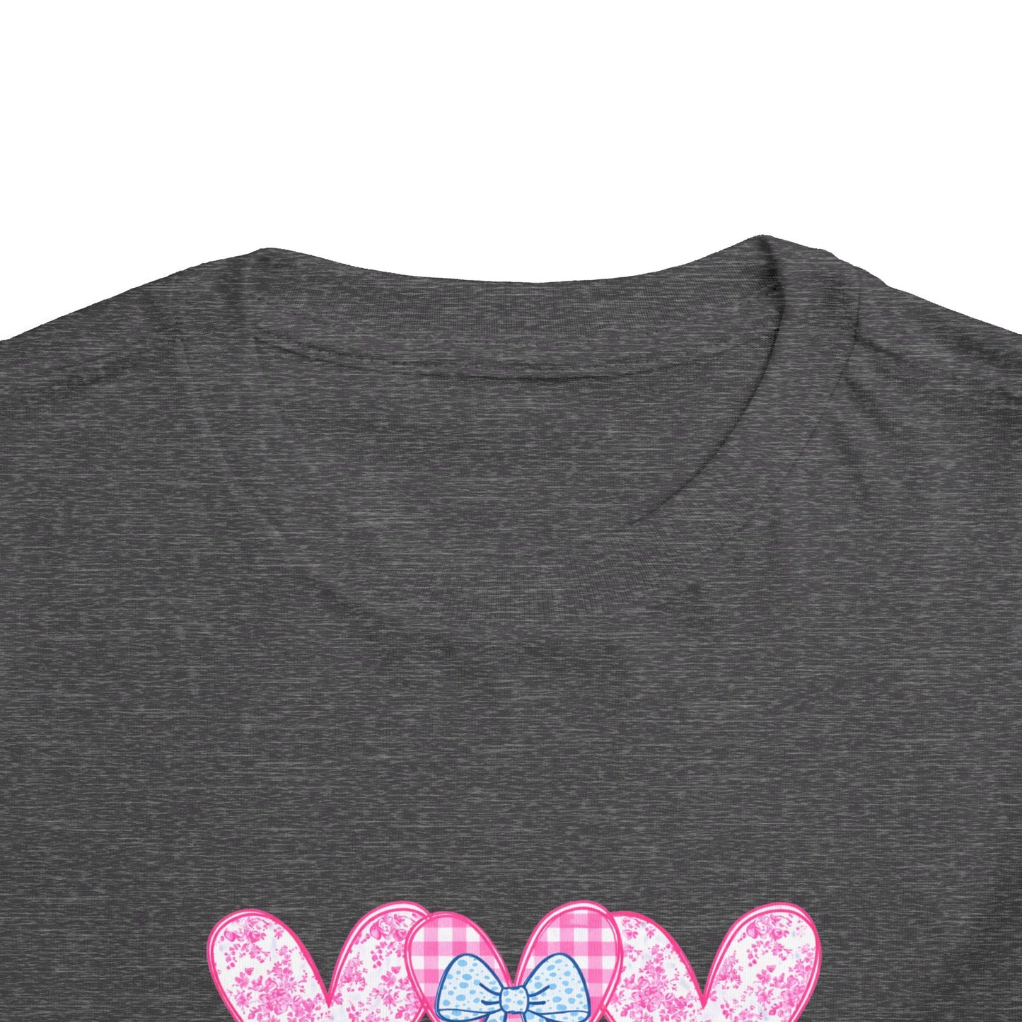 Personalized Toddler Tee — Pink Heart Bow Name "Rhylinn"