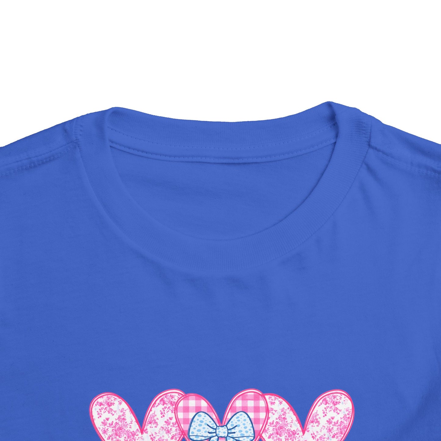 Personalized Toddler Tee — Pink Heart Bow Name "Rhylinn"