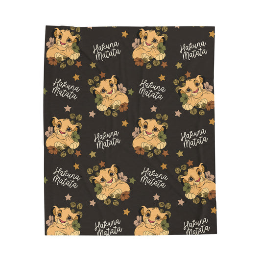 Lion Cub 'Hakuna Matata' Velveteen Plush Blanket