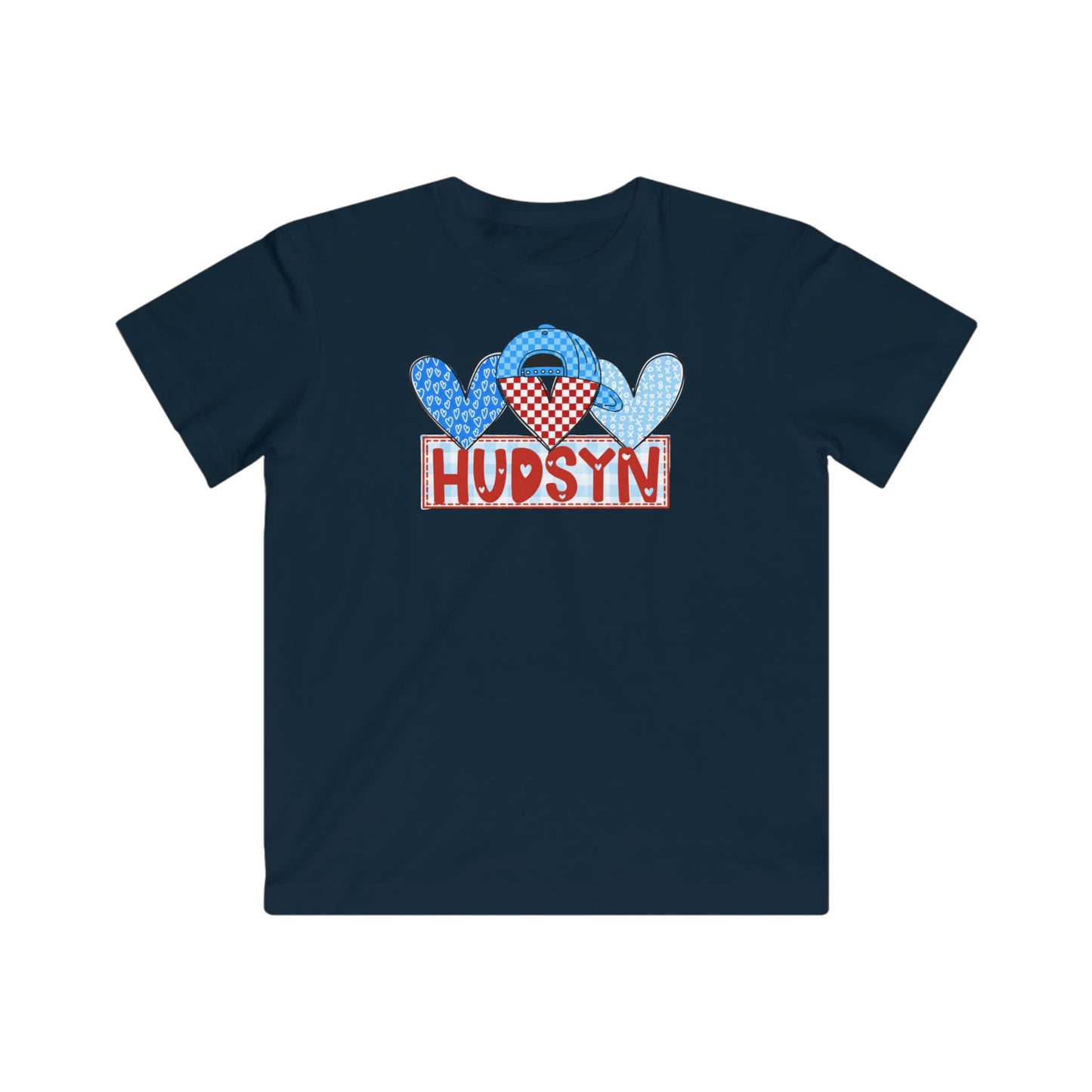 Kids Patriotic Heart Tee — 'Hudsyn' Red, White & Blue Graphic