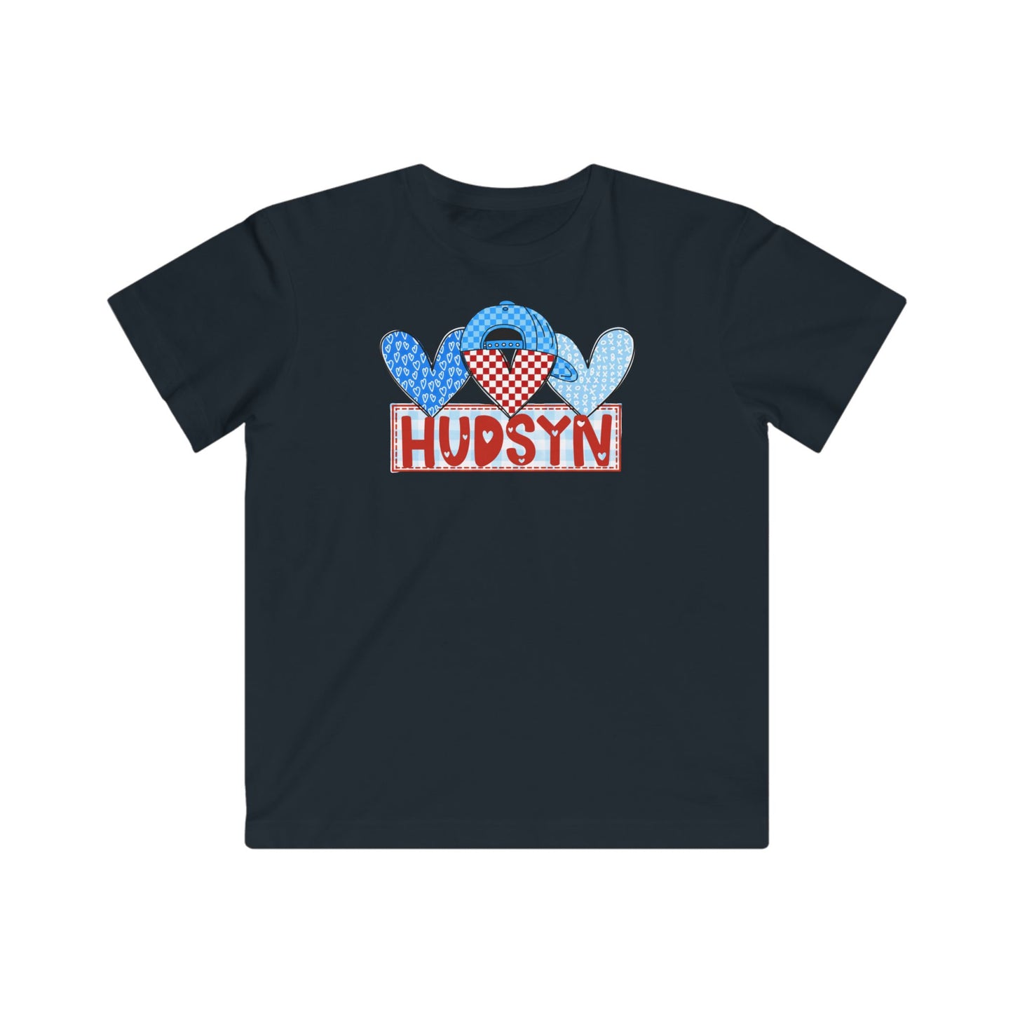 Kids Patriotic Heart Tee — 'Hudsyn' Red, White & Blue Graphic