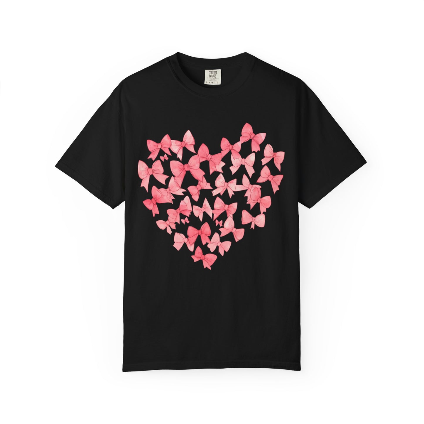 Butterfly Heart T-Shirt — Pink Watercolor Bow Heart Tee