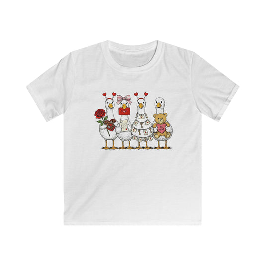 Kids Tee — Cute Duck Family with Flowers & Teddy Kids Shirt