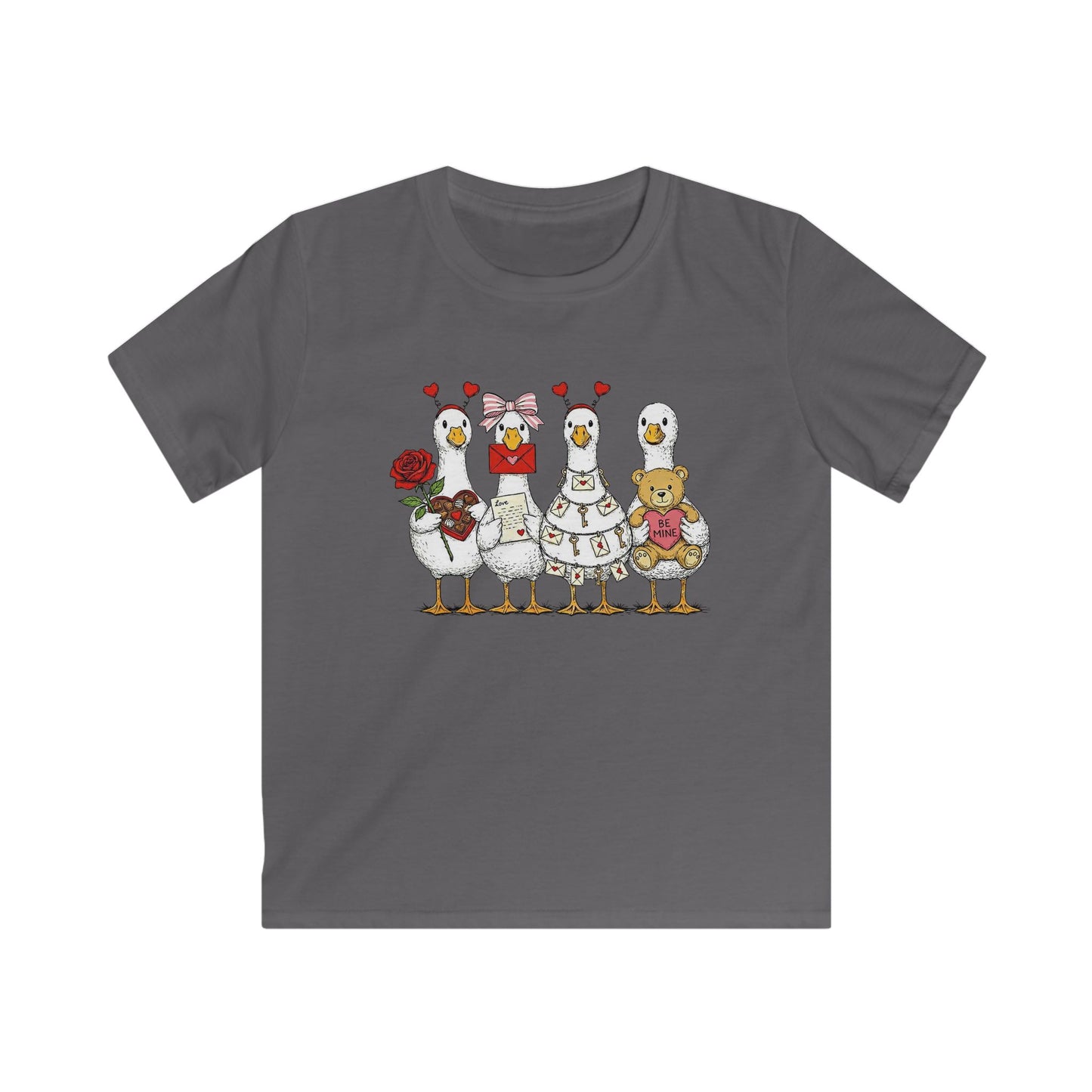 Kids Tee — Cute Duck Family with Flowers & Teddy Kids Shirt