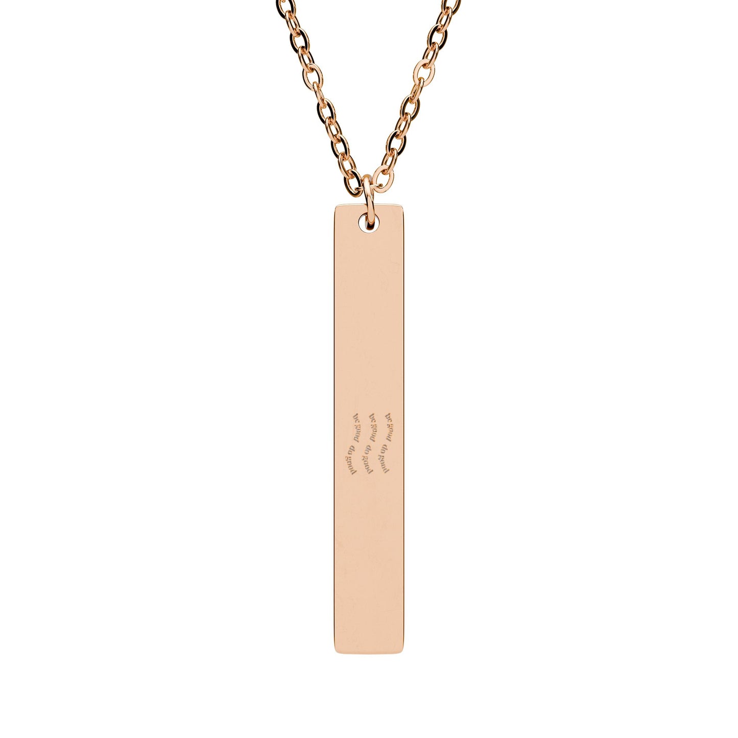 Engravable Vertical Bar Necklace — Personalized Minimalist Pendant