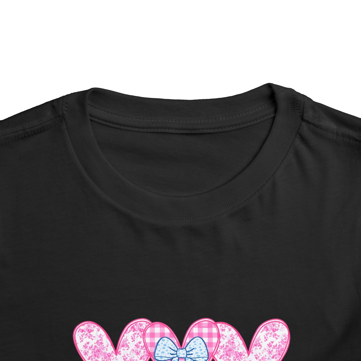 Personalized Toddler Tee — Pink Heart Bow Name "Rhylinn"